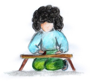 Devčátko Momo kreslení